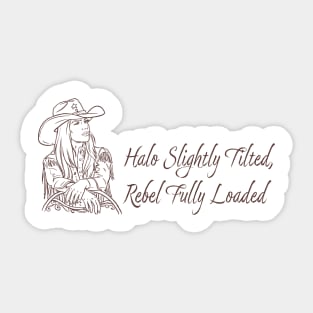Halo Slightly Tilted, Rebel Fully Loaded - Women's Sticker